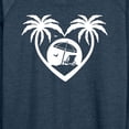 thumbnail image 3 of Instant Message - Palm Trees Heart Scene - Women's Lightweight French Terry Long Sleeve Shirt, 3 of 6