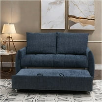 JERFIT Navy Chenille Convertible Sofa Bed, 3-Position Adjustable Backrest Futon Couch Sleeper for Small Space, Apartment, Living Room