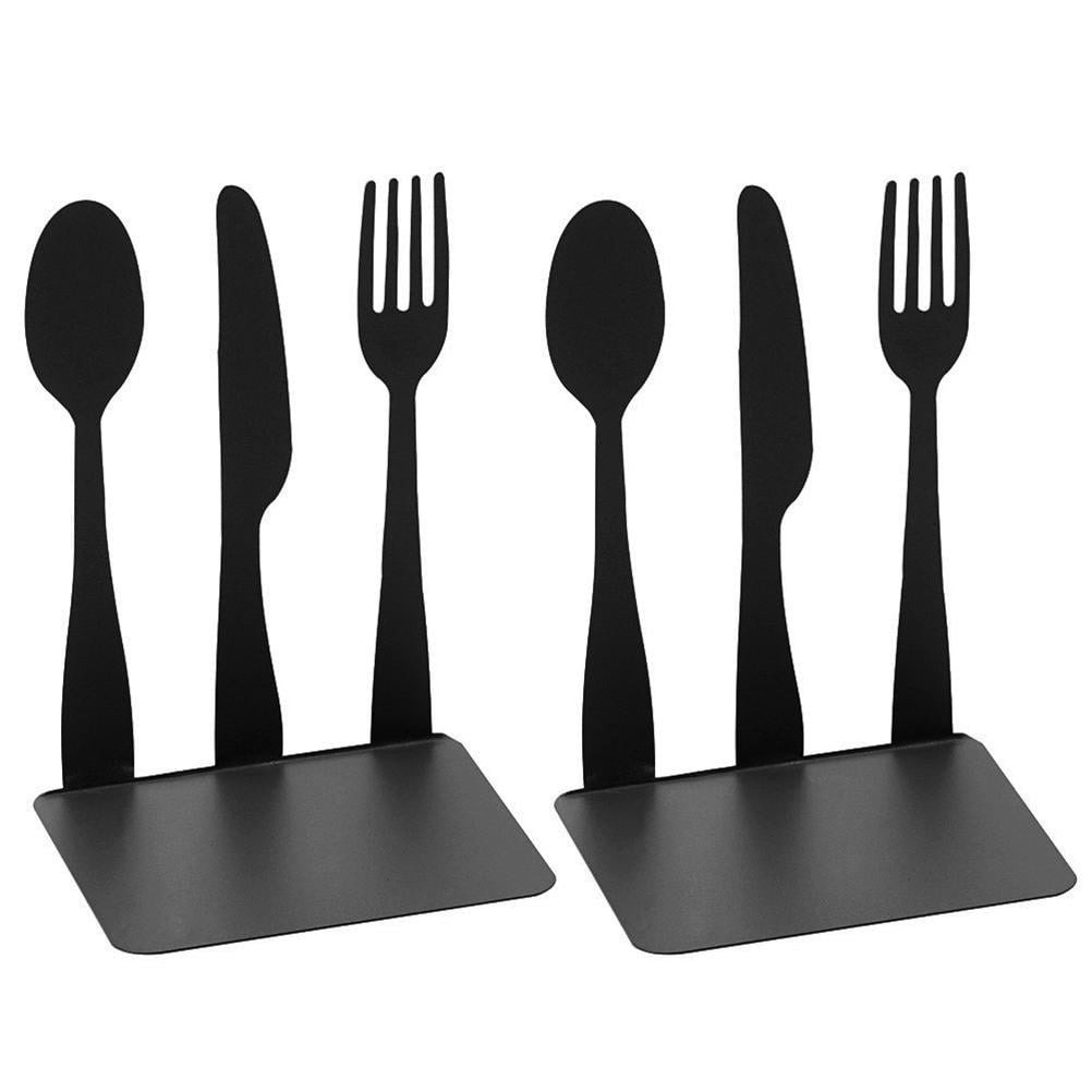 Innovative Cutlery Bookend Metal Fork Spoon Bookends Decorative Book