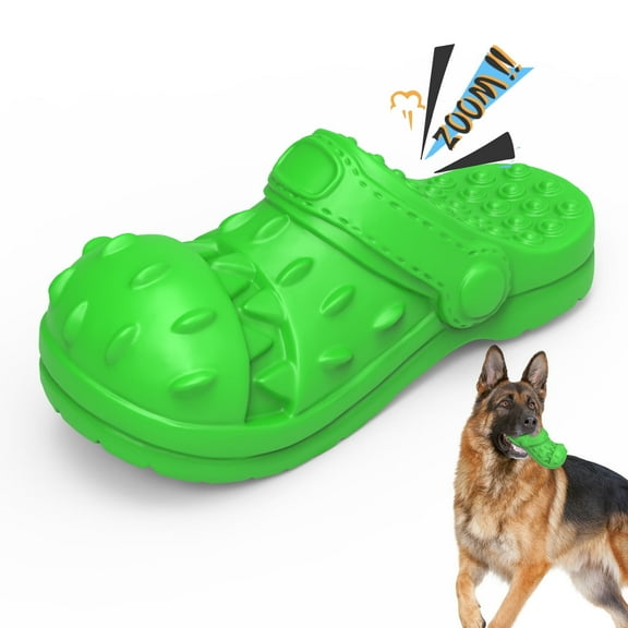 PcEoTllar Dog Toys for Aggressive Chewers Large Breed, Slipper Shape Squeaky Dog Chew Toys for Aggressive Chewers Puppies Medium Large Dogs, Green