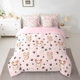 thumbnail image 2 of Homewish Puppy Dog Printed 7 Pieces Bedding Comforter Set,Pet Corgi Lovers Full Bedding Set,Pink Black Beige Fitted Sheet Flat Sheet For Boys,Luxury Bedroom Decor Reversible, 2 of 8