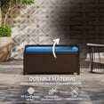 thumbnail image 5 of Outsunny Storage Bench Rattan Wicker Garden Deck Box Bin with Interior Waterproof Bag and Comfy Cushion, Navy Blue, 5 of 9