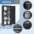 thumbnail image 4 of 61" Broom Closet Storage Cabinet, Metal Storage Cabinet with Pegboard, Utility Cabinets for Brooms and Mops, Cleaning Tool Cabinets for Laundry Room, Garage, Bathroom, 4 of 6