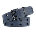 thumbnail image 2 of Previn Men's Fashion Double Grommet Belt Buckle Casual Medium Canvas Braided Winter Fall Metal Buckle Light Blue Small-Large, 2 of 3