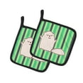 thumbnail image 1 of Carolines Treasures BB6856PTHD Chat Vert Rayures Paire de Porte-Pots, 1 of 1