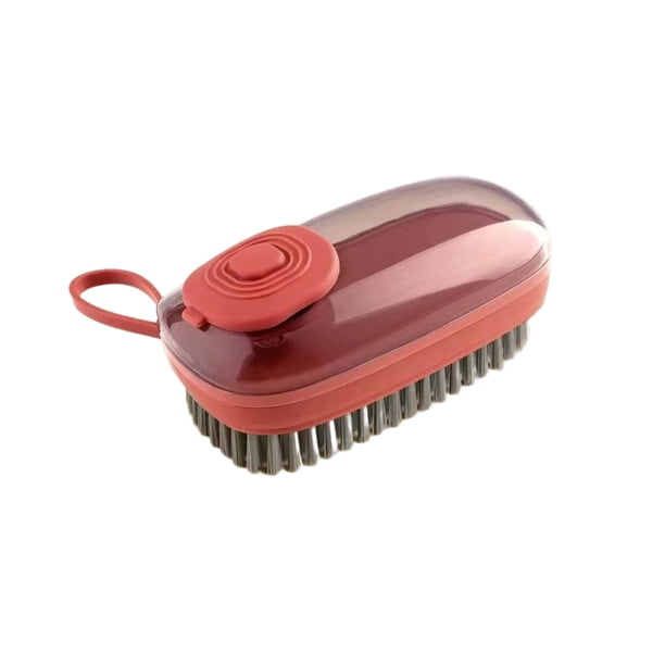 Bewildely Cepillo de limpieza ABS, portátil, ligero, duradero, líquido, cepillos suaves automáticos, herramientas de de ropa para Suministros de limpieza para el hogar Rojo