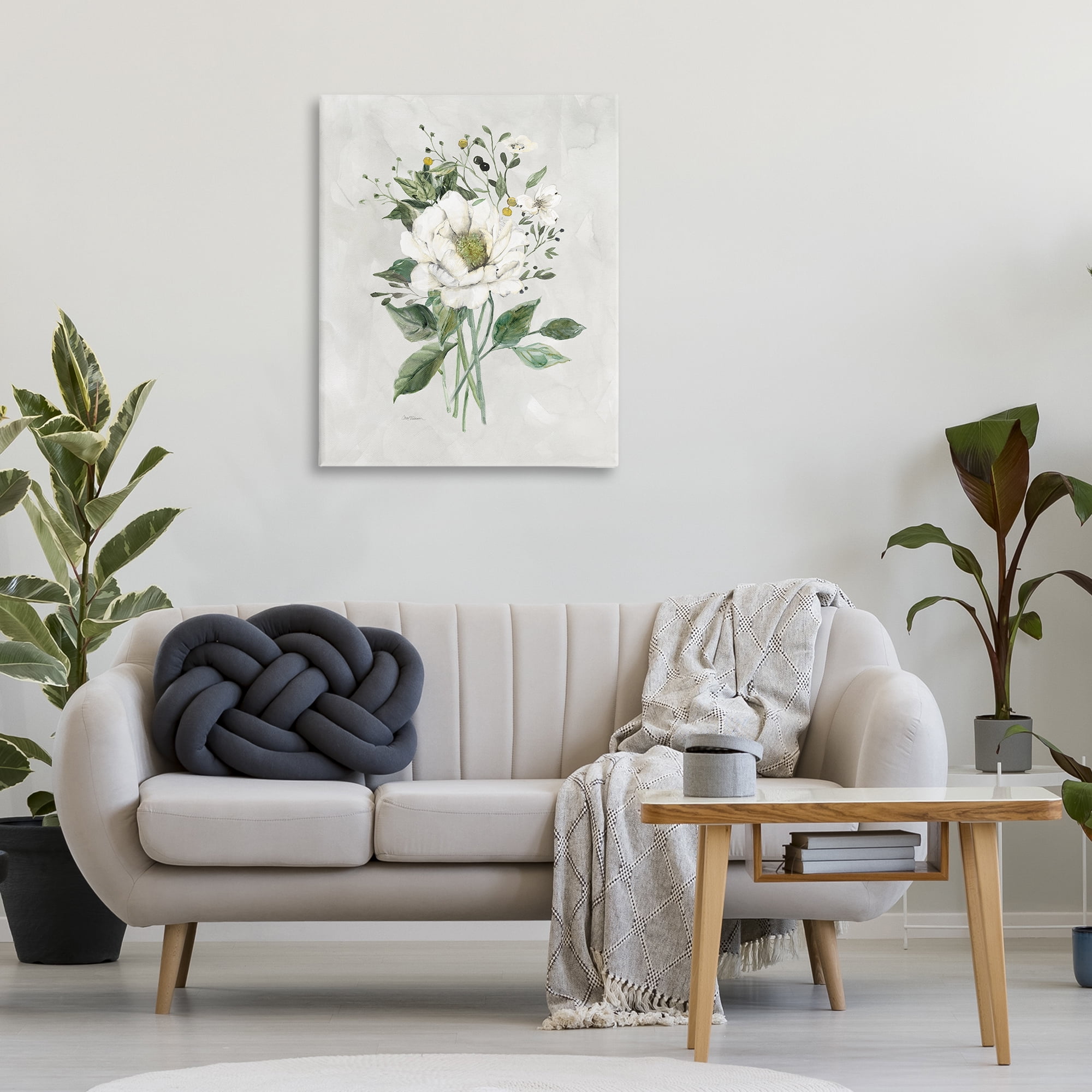 Stupell Industries White Flower Bundle Plants & Flowers Painting Wrapped Canvas Art Print Wall Art, 30 x 40