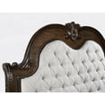 thumbnail image 6 of 1pc Traditional Style Upholstered in Faux Leather Headboard Button Tufted Formal Bedroom Furniture King Sleigh Bed in Coffee Brown Finish, 6 of 9
