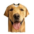 thumbnail image 2 of Afuyipoi Men's 3D Graphic Print T-shirts, Funny Dog Print Short Sleeve Round Neck Summer Pullover Tops Gold 3XL, 2 of 9