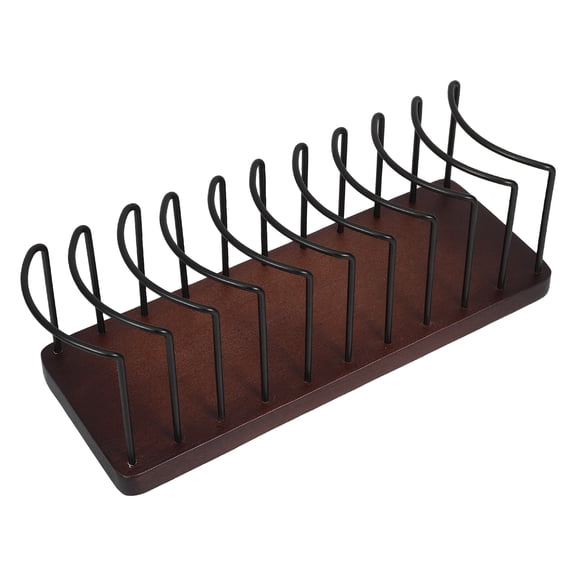 OUNONA Wooden Hat Rack Stand in Brown for Baseball Caps, Shelf Storage Organizer for Home and Office