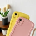 thumbnail image 4 of for iPhone Xr Case, Solid Color Curly Wave Frame Soft Compatible with iPhone Case (Pink,iPhone Xr), 4 of 7