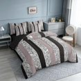 thumbnail image 2 of Homewish Black Gray Stripe King Bedding for Girls, Glitter Stars King Bed in a Bag, Black Reversible, 7 Pieces, 2 of 7