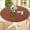 Brown, variant on Round Picnic Tablecloth, Waterproof Elastic Fitted Table Covers for 36" - 44" Tables, Wipeable Flannel Backed Vinyl Tablecloths for Camping, Indoor, Outdoor, Brown