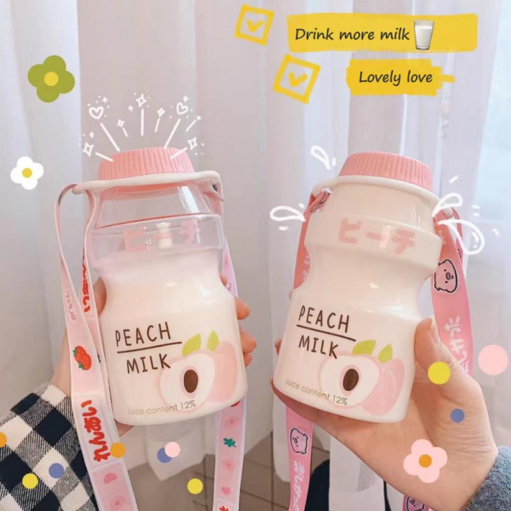 1pc 480ml Fruit Plastic Water Bottle Portable Water Bottles Cute Leak Proof  Travel Drinking Bottle Shaker For Girl Kids Cup