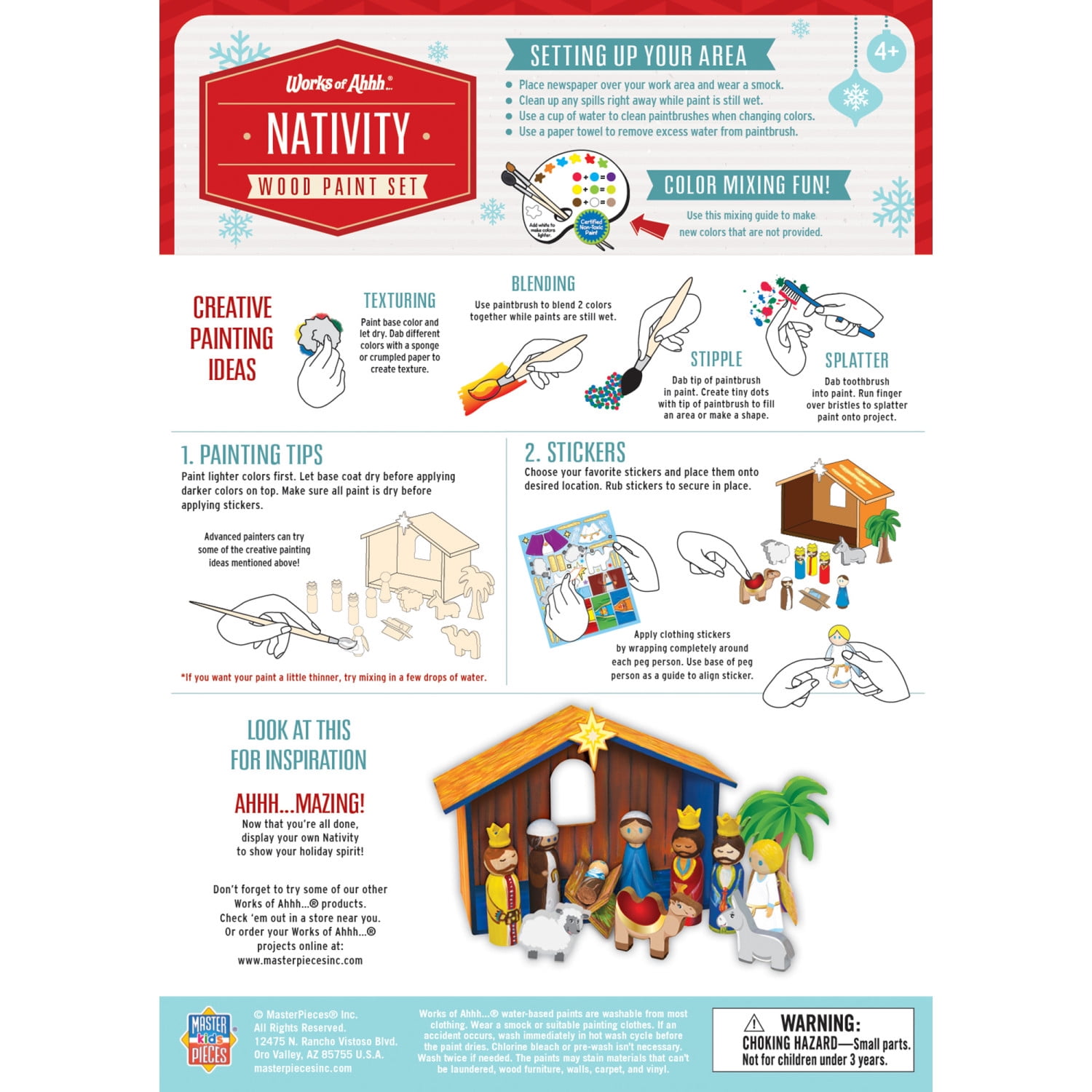 Works of Ahhh Holiday Craft Set - Nativity Premium Wood Paint Kit