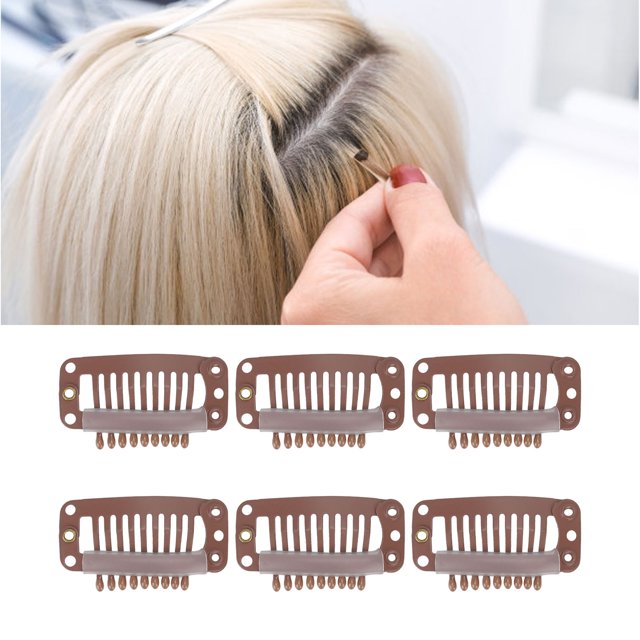Clips, 32mm Snap Clips Teeth Combs, U Shape Metal Clips, 6 Teeth Combs Clips For And Wefts