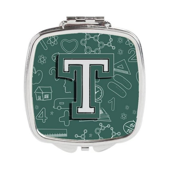 Carolines Treasures  Letter T Back to School Initial Compact Mirror