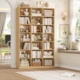 thumbnail image 4 of Hiphuta 21-Cube Bookcase, 86"H Tall Wooden Bookshelves for Bedroom, Living Room and Office, Freestanding Display Shelves Cube Organizer, Natural, 4 of 8