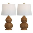 thumbnail image 4 of JONATHAN Y Millie 23" Modern Coastal Woven Rattan Gourd LED Table Lamp, Dark Brown (Set of 2), JYL5704A-SET2, 4 of 5
