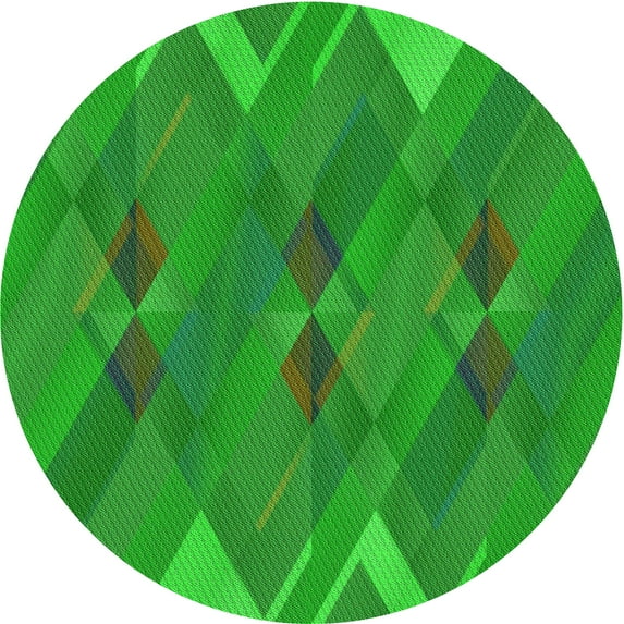 Ahgly Company Indoor Square Patterned Green Area Rugs, 3' Square