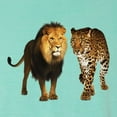 thumbnail image 2 of Wild Bobby, Wild African Lion and Cheetah, Animal Lover, Front and Back Garment-Dyed Short Sleeve Tees, Mint, Small, 2 of 3
