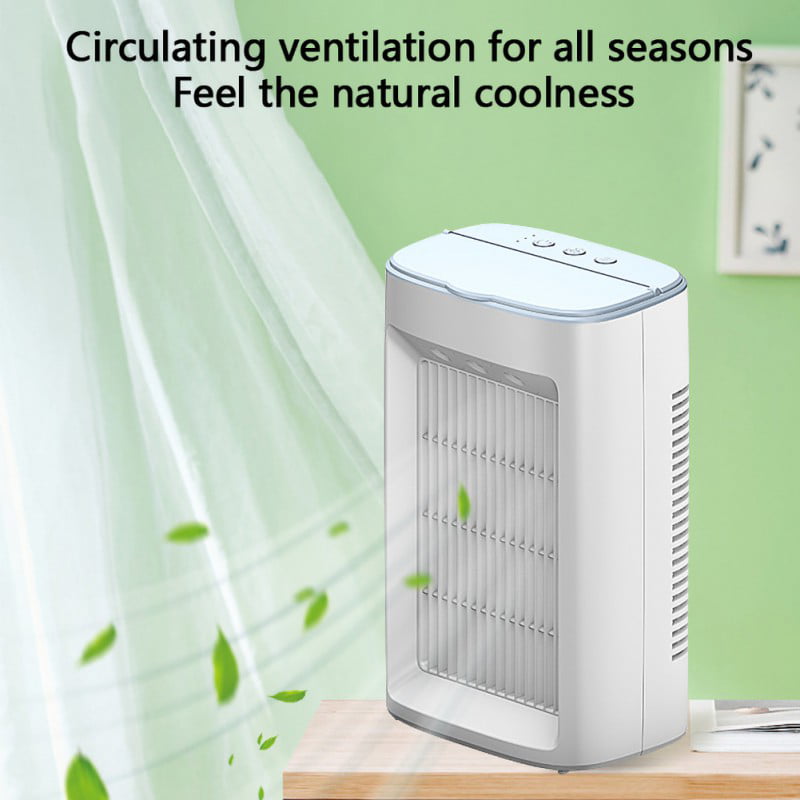 For Home Office Desktop Travel HeiPard Portable Air Cooler 8.5 inch Personal Space USB Mini Conditioner Fan,Tip-over Protection,Leakproof,Humidifier&Purifier