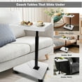 thumbnail image 7 of Yabanana C Table End Table Adjustable Height, 360°Swivel Tray Table for Small Spaces, Couch Tables That slide under, C Shaped Side Tables for Sofa, Bed,Chair, Snack (White), 7 of 7