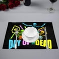 thumbnail image 2 of EREHome Set de 4 Sets de Table Multicolores avec Motif de Crâne Squelette 12x18 Pouces, 2 of 5