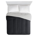 thumbnail image 3 of Mainstays Solid Brushed Microfiber Reversible Comforter, Black/Silver, Full/Queen, 3 of 4