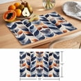 thumbnail image 6 of Navy Blue Burnt Orange Botanical Placemats Set of 12 Vintage Palm Leaf Place Mats Indoor Wipeable Table Mats Washable Cloth Dining Table Placemats for Kitchen Holiday Party Home Decor 13x19 Inch, 6 of 9