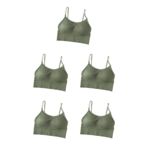 Qarigey Tank Crop Top Bra Lencería sexy Cómoda Ropa interior sin costuras Bralette Thin Slim Casual Sin mangas para deportes Verde Type2 NO2