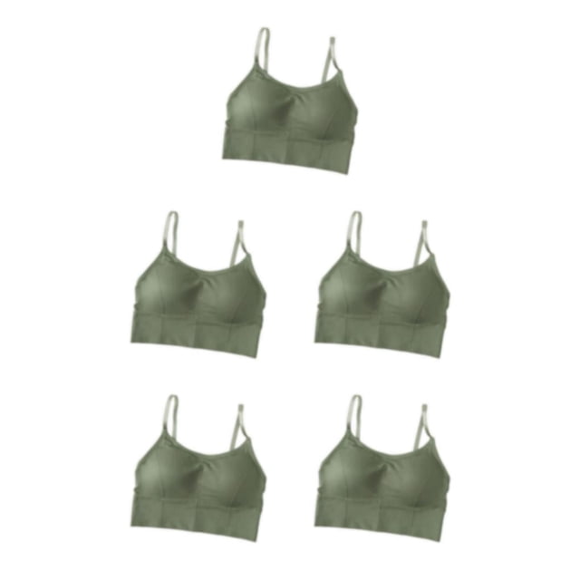 Qarigey Tank Crop Top Bra Lencería sexy Cómoda Ropa interior sin costuras Bralette Thin Slim Casual Sin mangas para deportes Verde Type2 NO2