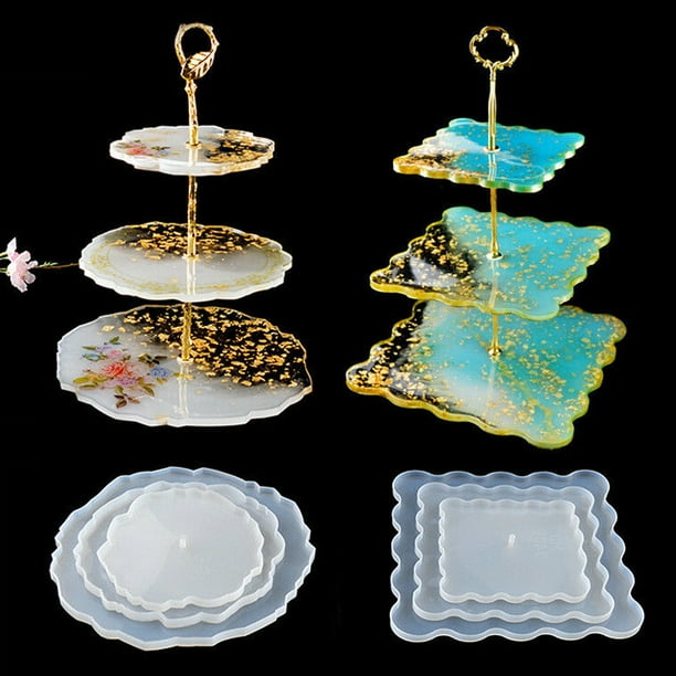 3 Tier Cake Stand Resin Molds, Cake Trays Large Silicone Coaster Mold
