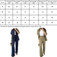 thumbnail image 5 of Women's Drawstring Casual Cargo 2-Piece Set,Women Casual Drawstring Waist Shirt Straight Pants Set, 5 of 8