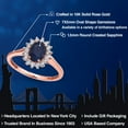 thumbnail image 2 of Gem Stone King 10K Rose Gold Blue Sapphire and White Created Sapphire Women's Engagement Ring (1.26 Ct Oval, Available 5,6,7,8,9), 2 of 6