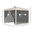thumbnail image 3 of 10' x 10' Pop Up Canopy Tent with Netting, Instant Screen House Room, UV-Resistant Sun Shelter, Height Adjustable with Windows, and Carry Bag for Outdoor, Garden, Patio, 3 of 9