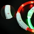 thumbnail image 4 of USB Rechargeable LED Dog Collar, Light Up Safety Glowing Pet Collar with 6 Lighting Modes, Adjustable TPU Necklace for Small Medium Large Dogs Night Walking, Green, 4 of 8