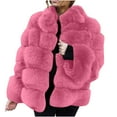 thumbnail image 6 of Babysbule Winter Coats for Women Women Plus Size Winter Warm Loose Stand Collar Hair Plush Jacket Coat, 6 of 6