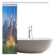 thumbnail image 3 of MYPOP Farmhouse Shower Curtain, The Moulton Barn and the Teton Mountain Range in Grand Teton National Park Wyoming Fabric Bathroom Shower Curtain Set with Hooks, 66 X 72 Inches, 3 of 3