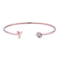 thumbnail image 1 of Pulsera Mujer Inicial Letra LuckyLy, Acero Inoxidable y Zirconia Cúbica, Modelo Sonia rosa UNITALLA, 1 of 8