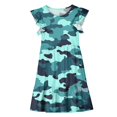 thumbnail image 5 of Amidoa Girls Summer Dresses Tiered A-Line Ruffled Dresses Kids Casual Floral Print Sundress Mint Green Size 12, 5 of 8