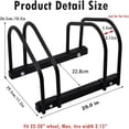 thumbnail image 4 of 2 Bikes Floor Bike Stand, Bike Parking Rack Garage Bike Storage Stand Indoor/Outdoor 22-28" Wheel Stand, Max. Tire Width 2.1", 4 of 9