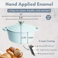thumbnail image 3 of Lexi Home 2.8-Qt Enameled Cast Iron Dutch Oven with Lid & Loop Handle, Light Blue, 3 of 7