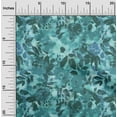 thumbnail image 2 of oneOone Cotton Poplin Turquoise Blue Fabric Abstract Floral Sewing Material Print Fabric By The Yard 56 Inch Wide-1ra, 2 of 5