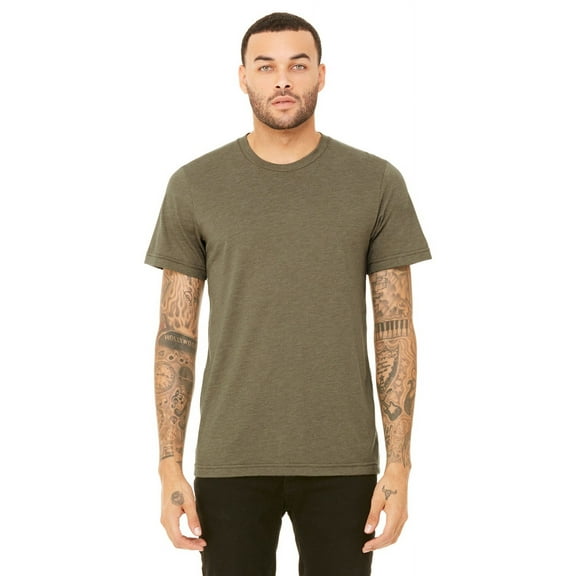 The Bella   Canvas Unisex Triblend Short Sleeve T-Shirt - OLIVE TRIBLEND - XS