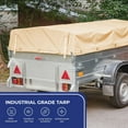 thumbnail image 3 of Tarps Now Vinyl Tarps with Grommets, (8' x 25'), 20Mil Waterproof Tarpaulin Cover - Tan, 3 of 8