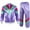 Purple, variant on KyCheLot Tracksuit for Men Women Satin Color Block Full Zip Jackets and Drawstring Loose Pants Outfits Party Set