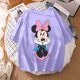 thumbnail image 1 of Woman Summer New 2022 Hot Cartoon Disney Mickey And Friends Minnie Mouse Leopard Bow Portrait T-Shirt Short Sleeve Teen TopsL Gao Jinjia LED, 1 of 2