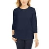 Karen Scott Women's Textured Dot Sweatshirt Navy Size Petite Medium