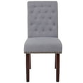 thumbnail image 6 of BizChair Light Gray Fabric Parsons Chair with Rolled Back, Accent Nail Trim and Walnut Finish, 6 of 11